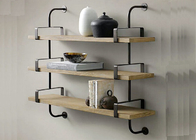 Fixed Wooden Wall Mounted Display Shelving Units Decorative Customized Size